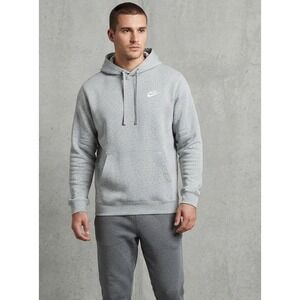 Nike Sportswear Club Fleece Pullover Hoodie Heather Gray Small